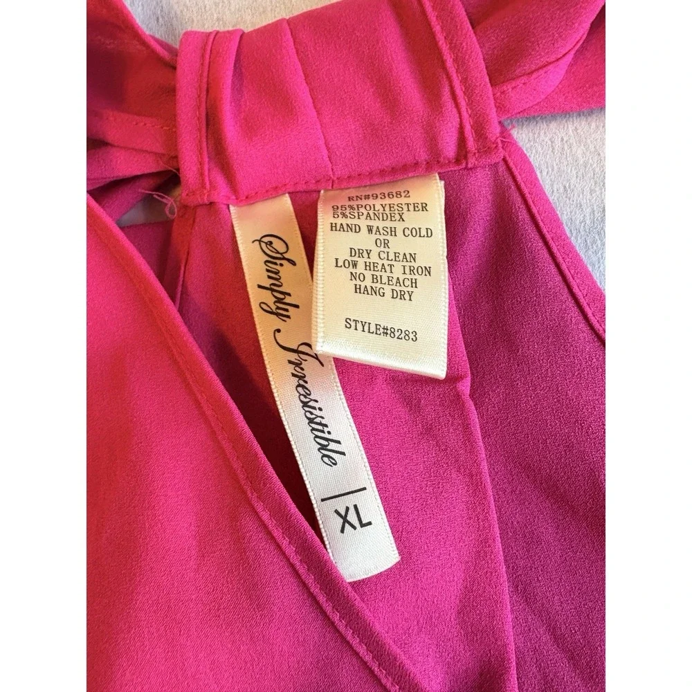 Bright Pink Laser Cut Tunic Shift Dress‎ XL Resort Vacation Wear Spring Tropical
